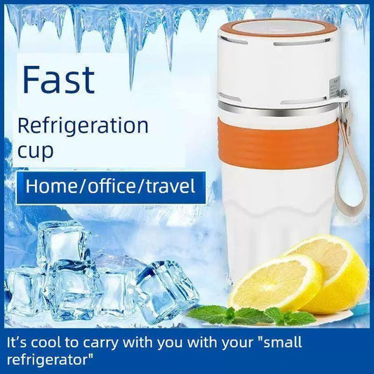 USB Heated & Cooling Smart Cup, Fast Cooling 0–10°C & Heating Up to 50°C, Portable Thermostatic Cold & Hot Cup, Car Office Travel Use, USB Powered Beverage Cooler & Warmer, Works with Power Bank & Car Charger,Orange
