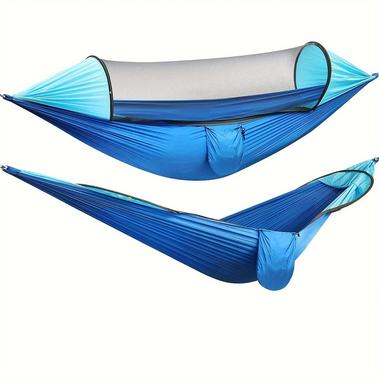 Sun-Protection Outdoor Hammock|2-in-1 Detachable Mosquito Net, Portable Camping Essential.pitch green