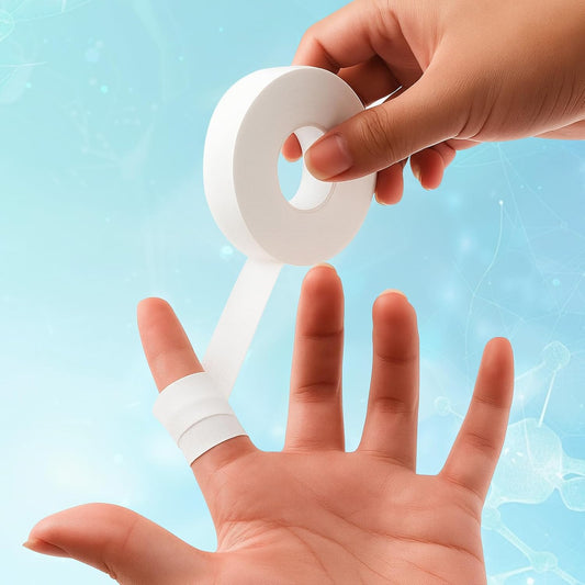 2-Roll Finger Tape - 0.6In x 32ft White Extra Strong Athletic Tape for Fingers, Hands,Feet,Toes - Sweat Resistant Protective Finger Tapes for Sports Climbing Football Volleyball & Basketball