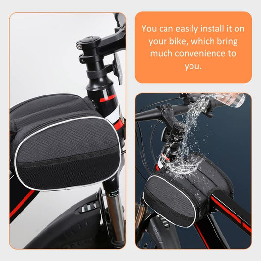 Waterproof Front Bike Frame Bag 19x12.5x6 cm Black