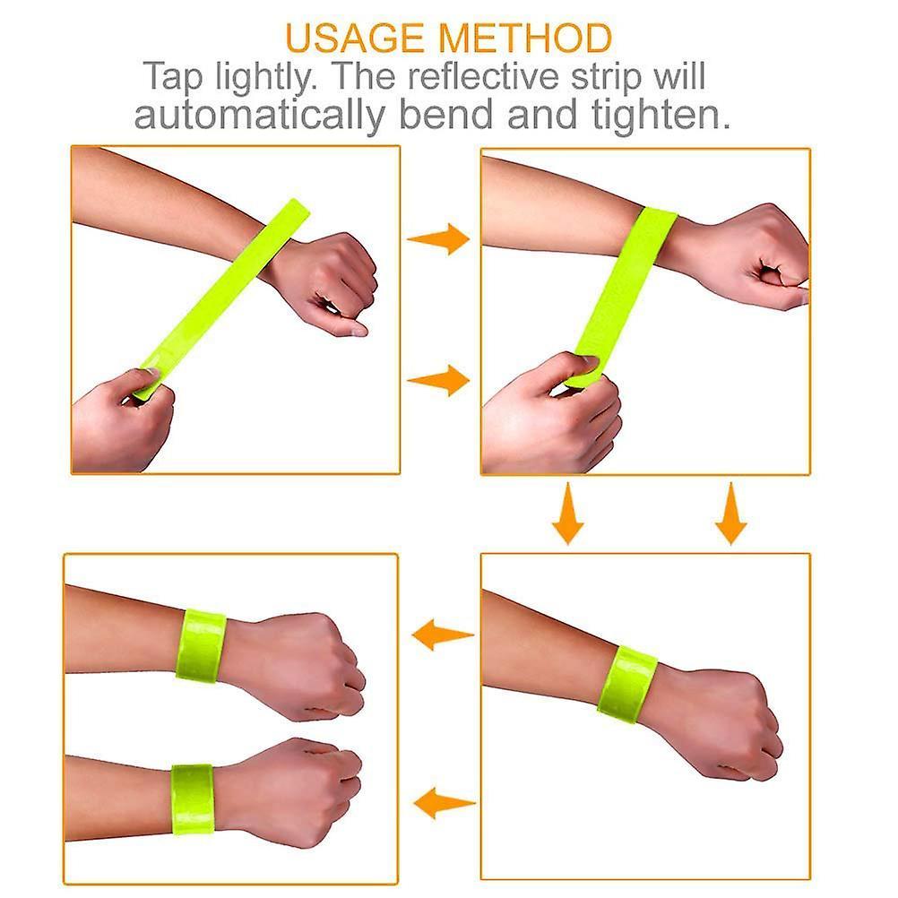 4pcs Reflective Bands for Arm, Ankle, Leg, High Visibility Running Gear