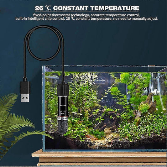 Mini USB Aquarium Warmer 10W Thermostat Rod Rechargeable Compact Heating Tool