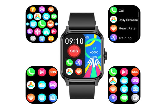 1.85inch HD Fitness Tracker Smart Watches for Men Women Compatible with Android iOS