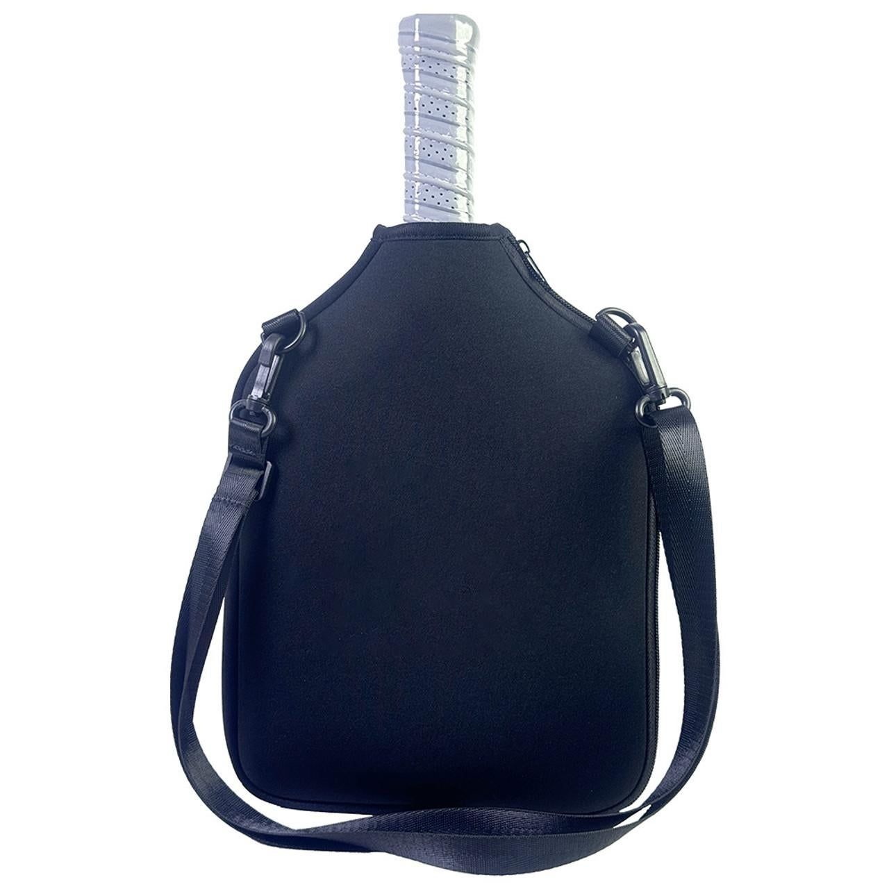 Neoprene Tennis & Pickleball Paddle Bag Lightweight Protective Carry Case with Shoulder Strap - White