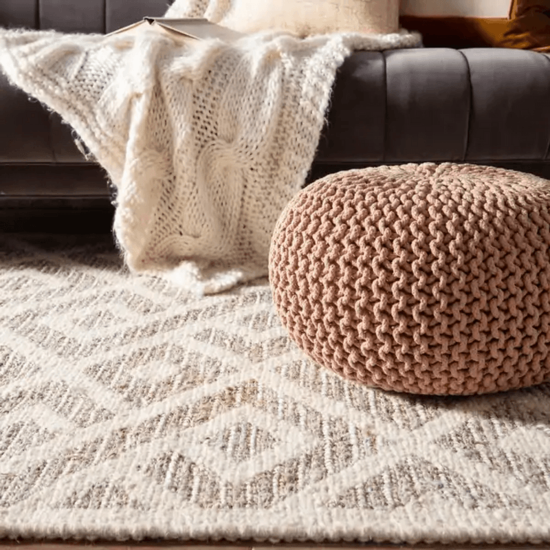 Best Braided Ottoman Pouffe Footstool Hand Knitted Pink | Buy Online at Furniture Things Australia