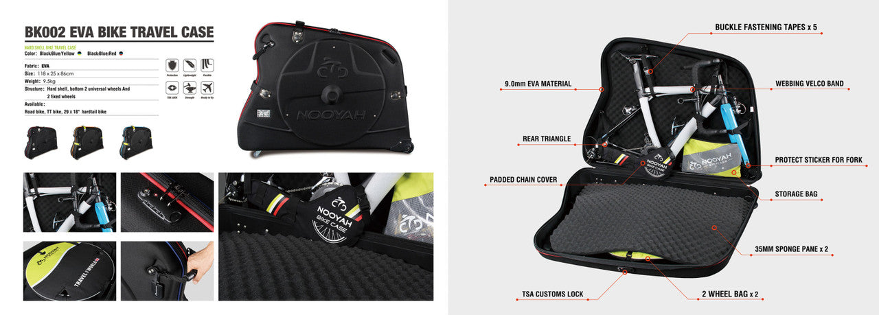 Bike Hard Shell Travel Case EVA Mountain MTB - Black