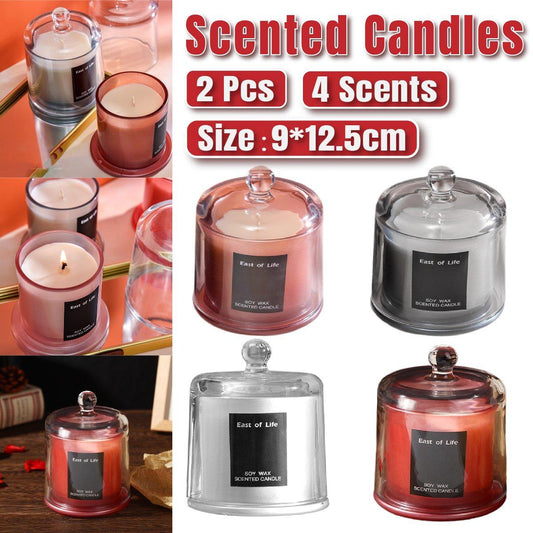2Pcs Smokeless Glass Aromatherapy Candles Scented - Velvet Rose
