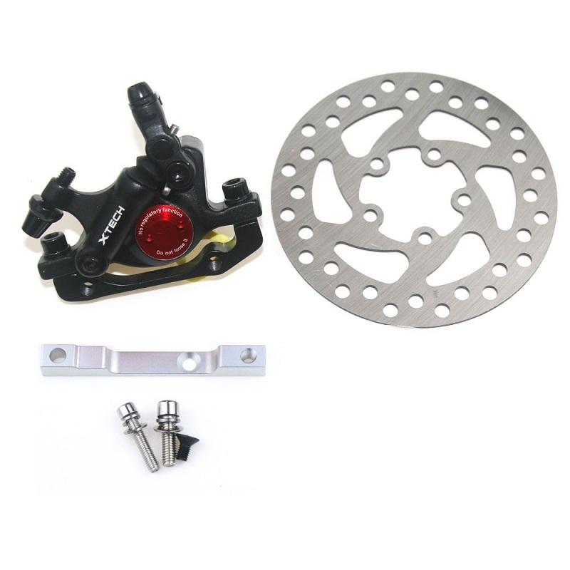 Upgraded 3-in-1 Scooter Brake & Seat Set for Xiaomi M365 Pro - Black Brake + Silver Adapter
