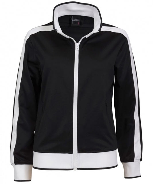 Track Top Jacket Full Zip Tracksuit Varsity Jumper Warm Winter - Black/White - L (14-16)