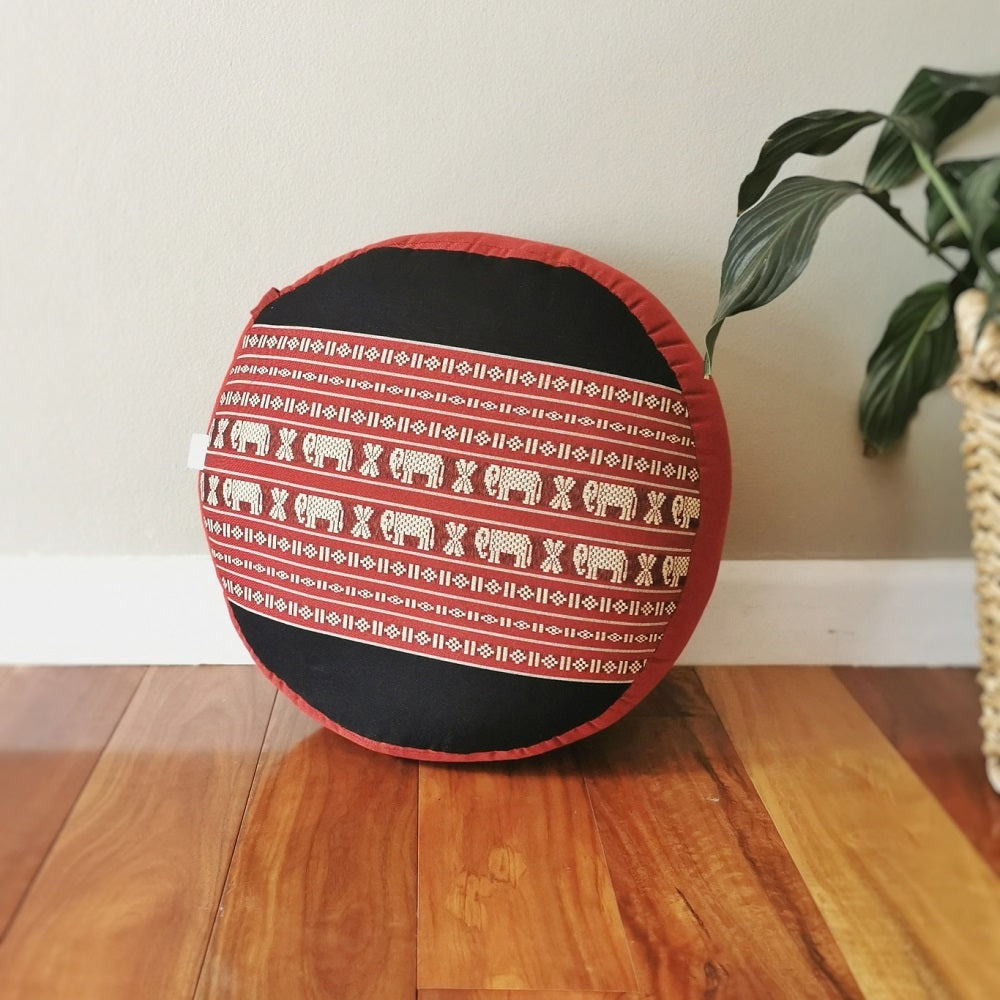 40cm Round Meditation Cushion Ottoman Pouf Red