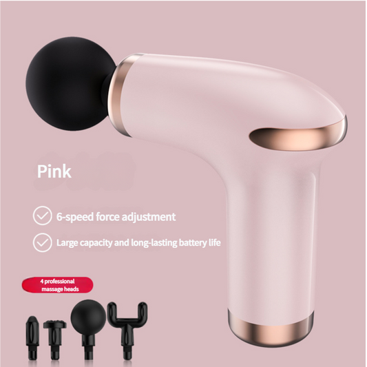 Pink Massage Gun - 6-Speed Deep Tissue Massager