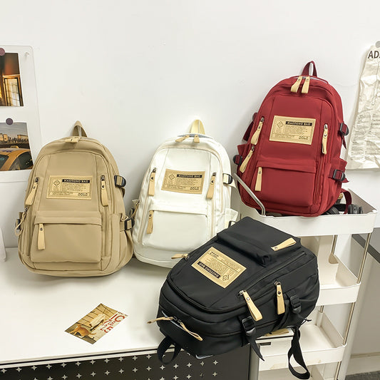 Red Stylish and Simple Backpack for High School and College Students