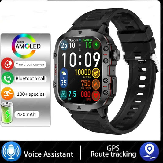 Beige Rugged Smart Fitness Watch