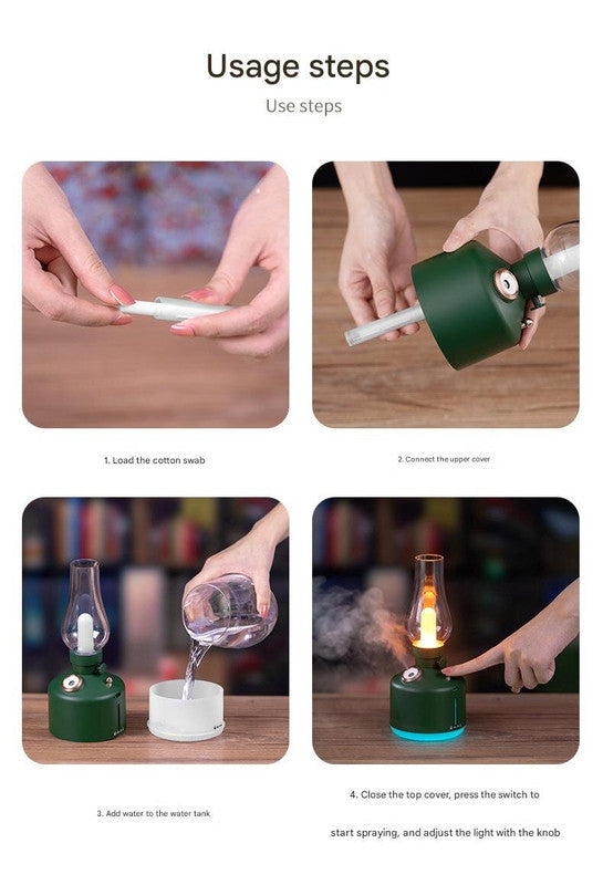 Green Retro Kerosene Lamp Humidifier