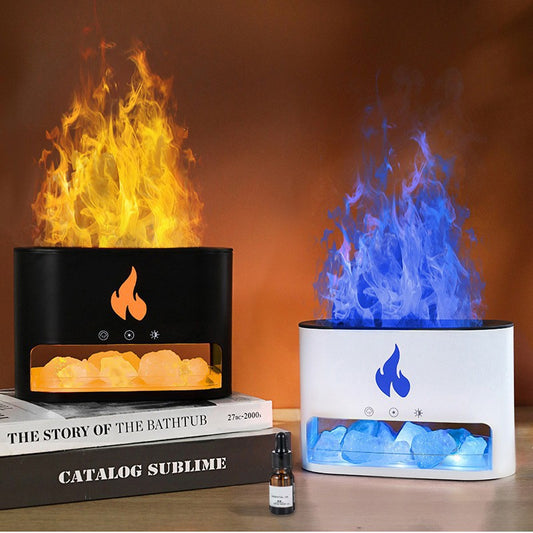 Himalayan Salt Stone Flame Aroma Diffuser & Humidifier