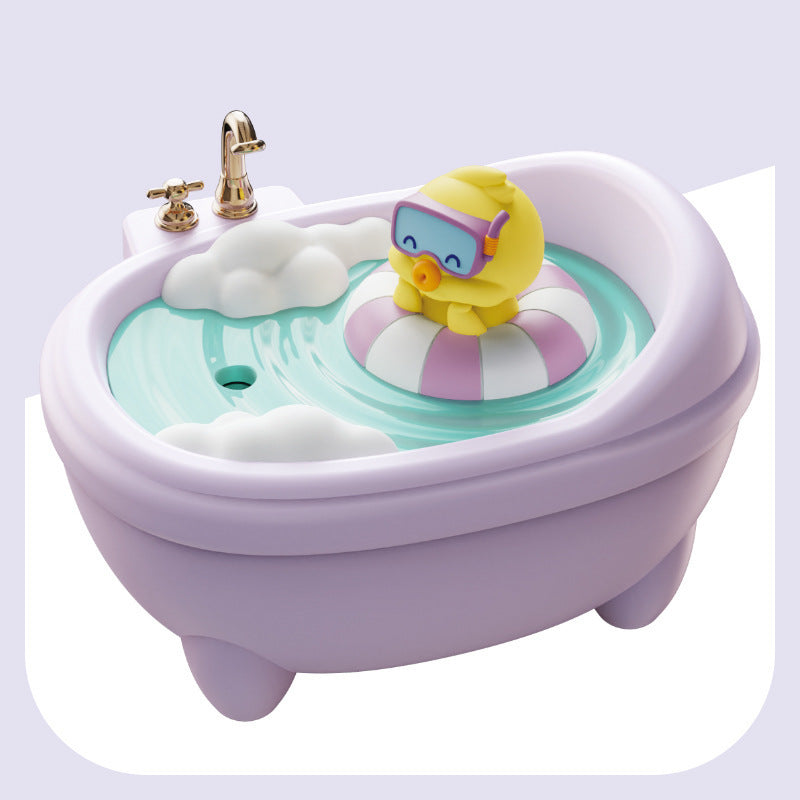 Adorable Bathtub Humidifier with Colorful Night Light (Purple Duck)