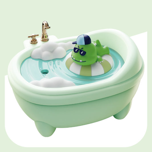 Adorable Bathtub Humidifier with Colorful Night Light (Green)
