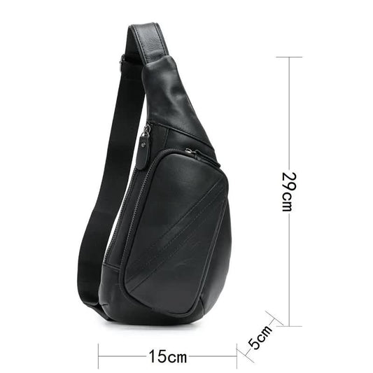 Brown Men's Leather Sling Backpack