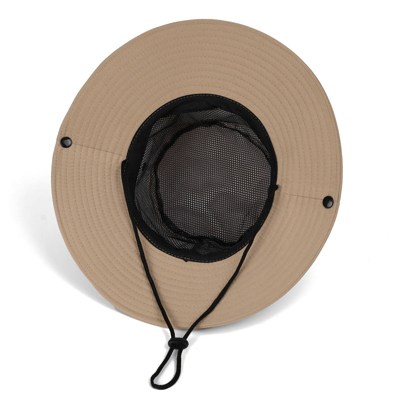 Wide Brim Sun Hat Waterproof UV Protection Boonie Bucket Cap Mesh Breathable for Fishing Hiking Camping Outdoor French Grey