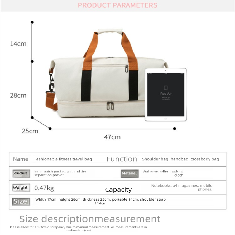 khaki Large Capacity Travel Duffel Bag for Women with Yoga Mat Holder and Shoe Compartment Water Resistant Weekend Bag Ideal for Local Gym and Travel Use