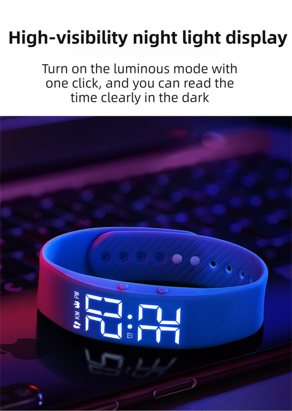 White Smart Silicone Wristband with 3-Alarm Settings