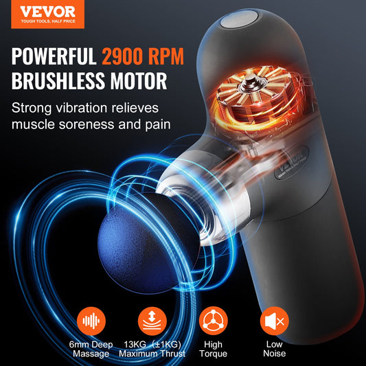 Massage Gun Deep Tissue with 4 Speed Levels & 4 Massage Heads