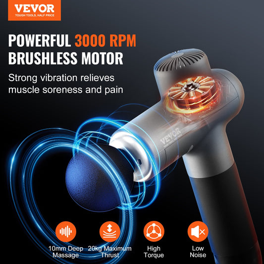 Massage Gun Deep Tissue with 8 Speed Levels & 6 Massage Heads