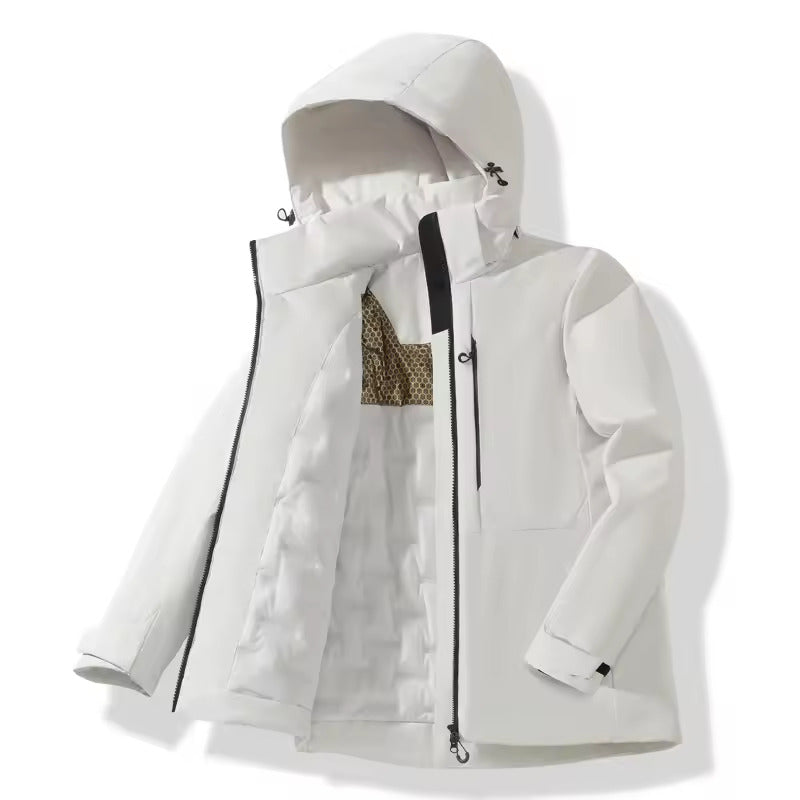 XL Fleece Jacket with Waterproof Windproof (White)