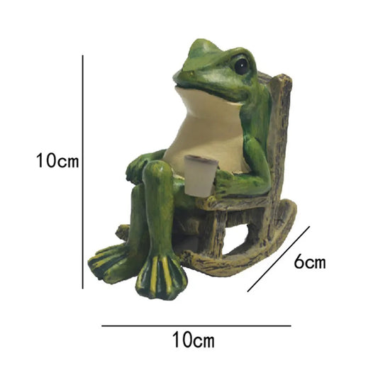 Frog Statue Solar Resin Outdoor Light Garden Decor