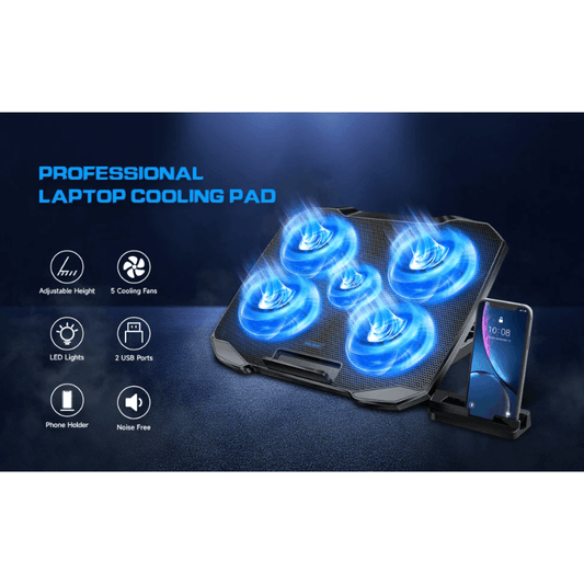 Best Laptop Cooling Pad Adjustable Stand with 5 Fans | Buy Online at Furniture Things Australia