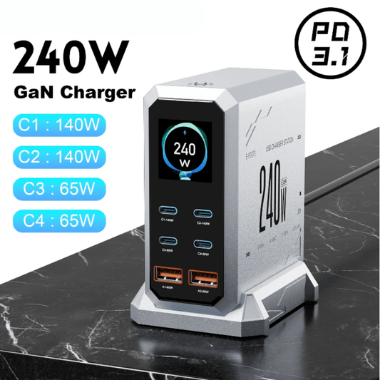 Best Charger GaN 240W USB C Desktop Fast Charging | Buy Online at Furniture Things Australia