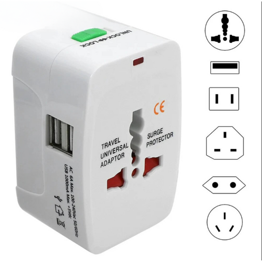 Universal Plug Travel Adapter with USB Type C Ports