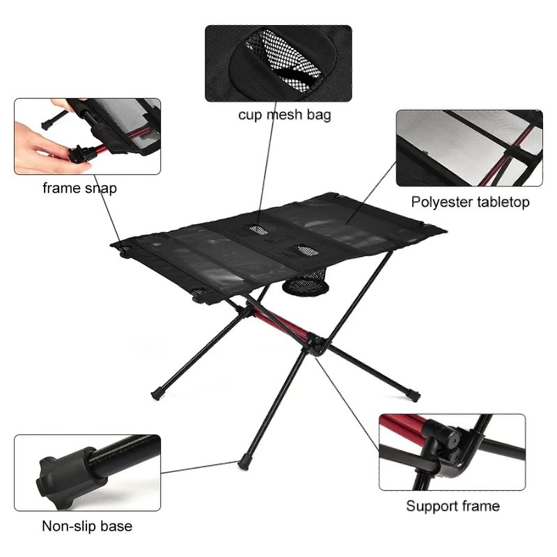 Camping Table with Folding Portable Cup Holder