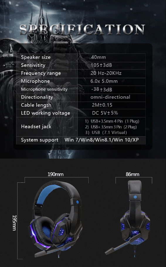 Best Wired LED Gaming Headset with Microphone | Buy Online at Furniture Things Australia
