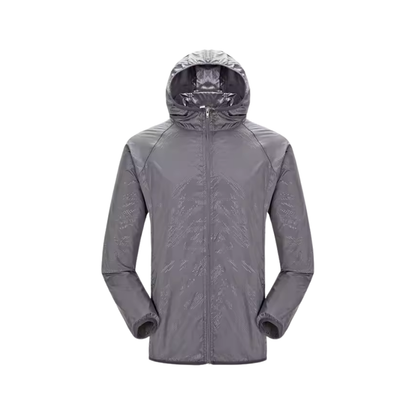 Jacket with Waterproof Quick Dry UV Protection for Hiking (L-Grey)