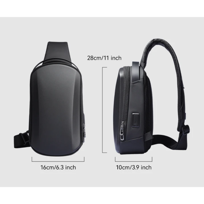 Crossbody Bag Waterproof Hard-Shell with USB Port