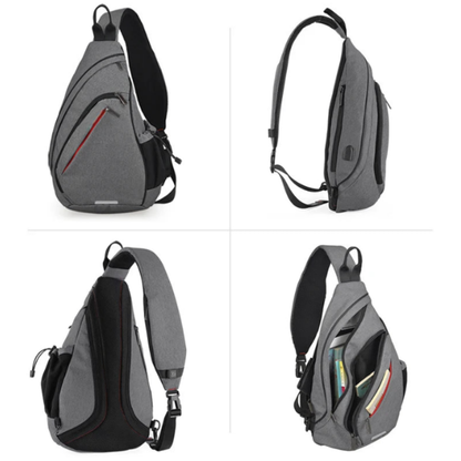 Sling Bag Crossbody Water-Repellent USB Travel