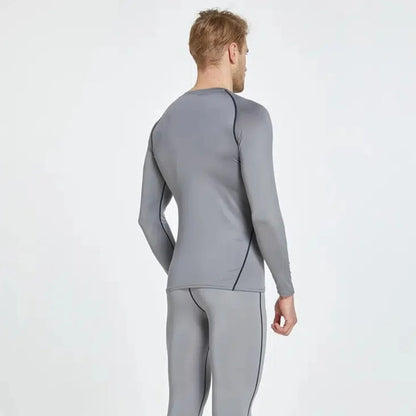 Top Long Compression Gray Sleeve Quick Dry for Men (Medium)