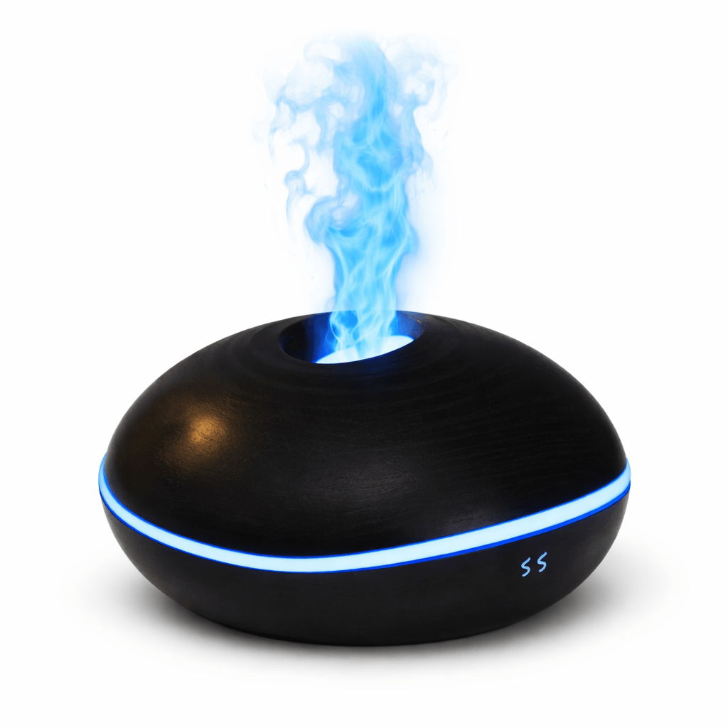 Best Black Mini USB Aromatherapy Humidifier with Flame Projections | Buy Online at Furniture Things Australia