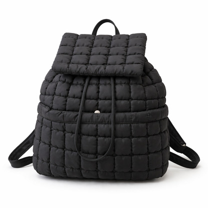 Nylon Backpack with Adjustable Straps - Black
