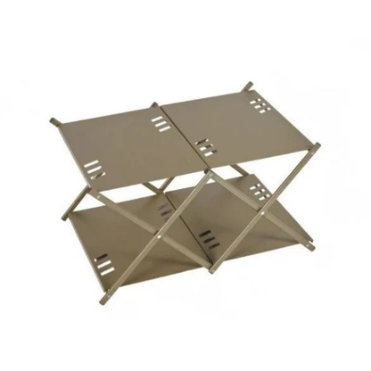 Storage Rack with Folding Three-Tier Outdoor Camping Shelf