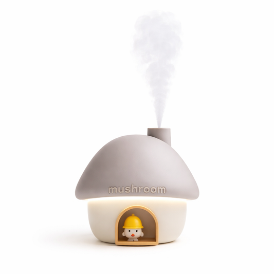 Portable Mushroom Humidifier with 7 Color Sunset Lightm (Pink)