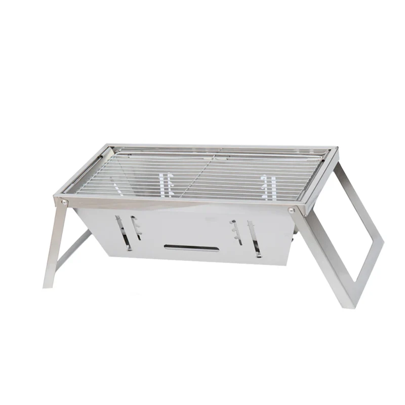 Camping BBQ Grill Folding with Stainless Adjustable