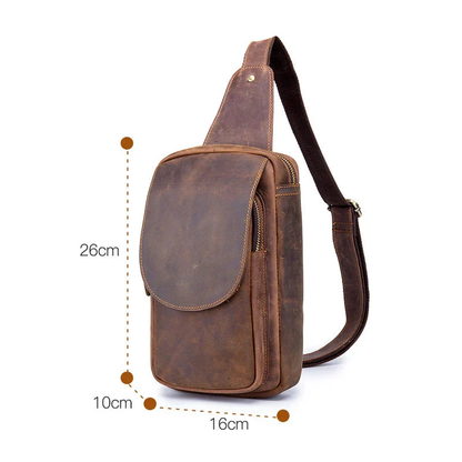 Men Crossbody Bag Leather Chest