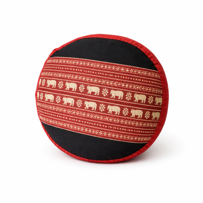 40cm Round Meditation Cushion Ottoman Pouf Red