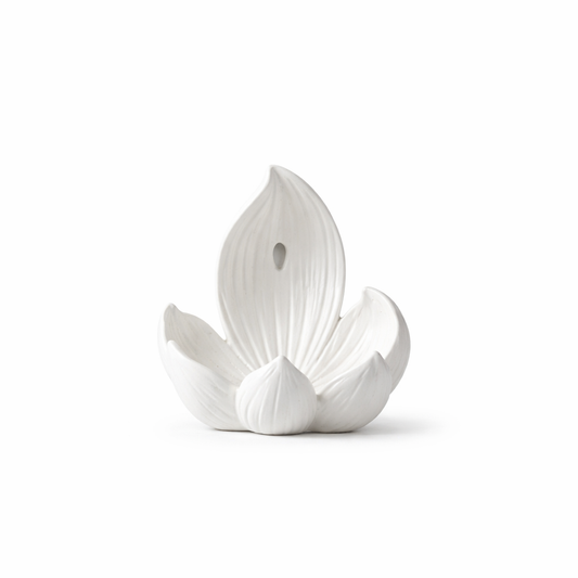 White Zen Lotus Waterfall Backflow Aroma Diffuser