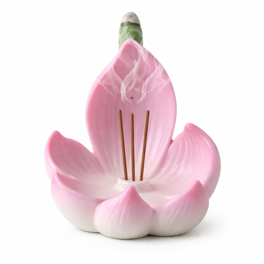 Pink Zen Lotus Waterfall Backflow Aroma Diffuser