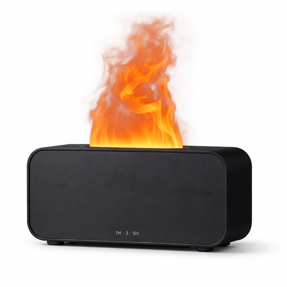 Black Timing Simulation Aroma Usb Household Flame Humidifier