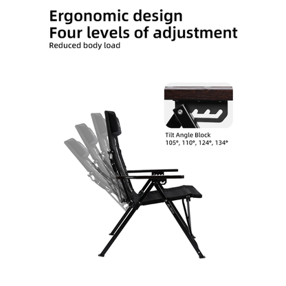 Outdoor Folding Chair with Adjustable Camping Portable Seat