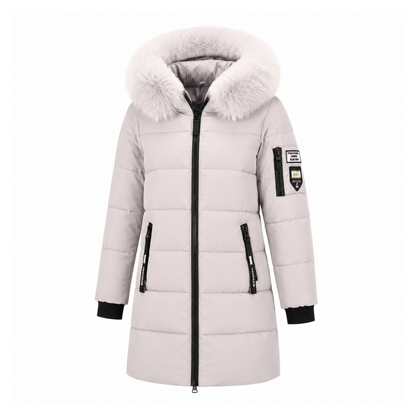 Women's Warm Long Parka Coat for Winter (Grey-AU-10)